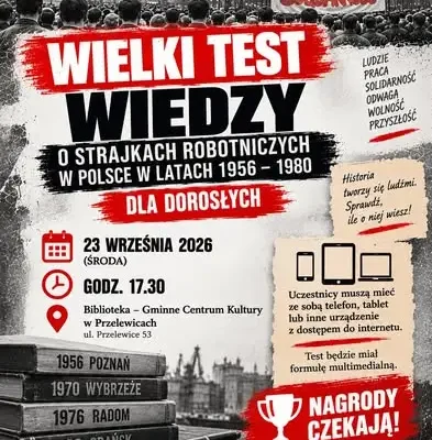 Wielki Test Wiedzy o strajkach robotniczych w Przelewicach – zaproszenie dla dorosłych
