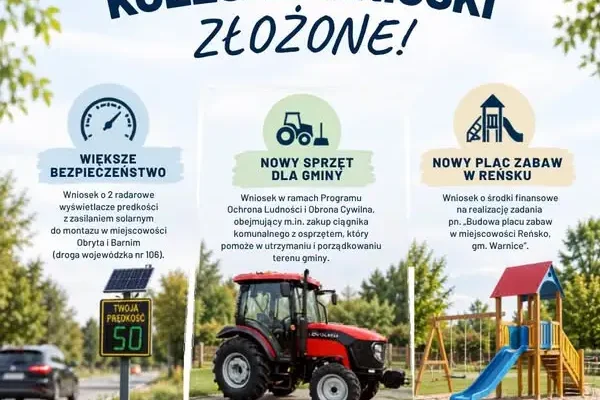 Gmina Warnice składa trzy wnioski: radary, ciągnik i plac zabaw