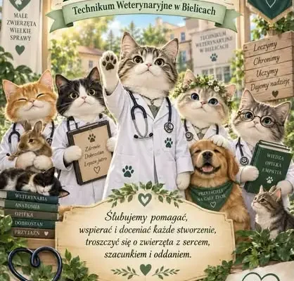 Ślubowanie przyszłych weterynarzy – pasowanie pierwszoklasistów w Bielicach