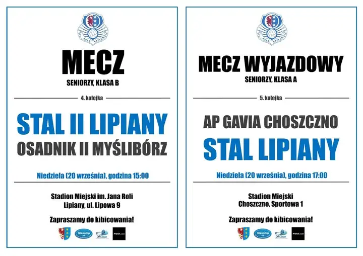 Stal Lipiany w niedzielę zagra dwa mecze ligowe