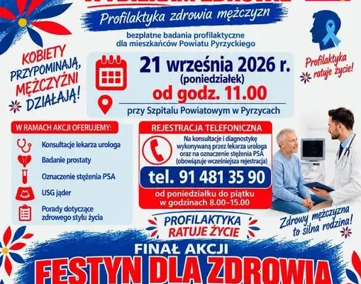 Bezpłatne badania profilaktyczne dla mężczyzn w Pyrzycach – akcja „Wybieram Zdrowie”