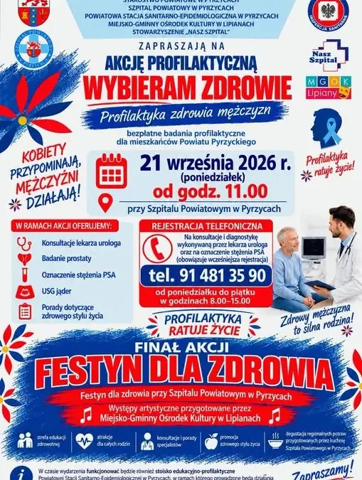 Bezpłatne badania profilaktyczne dla mężczyzn w Pyrzycach – akcja „Wybieram Zdrowie”