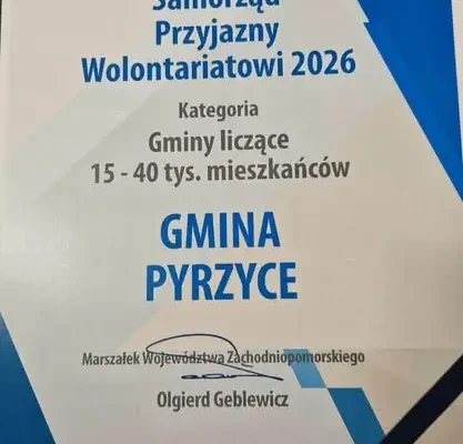 Gmina Pyrzyce nagrodzona za wspieranie wolontariatu. 30 tys. zł dla lokalnej społeczności