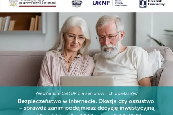 Webinarium KNF dla seniorów: jak nie dać się oszukać na fałszywych inwestycjach