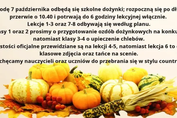 Szkolne dożynki w Bielicach już 7 października – konkursy, chleby i tańce w stylu country